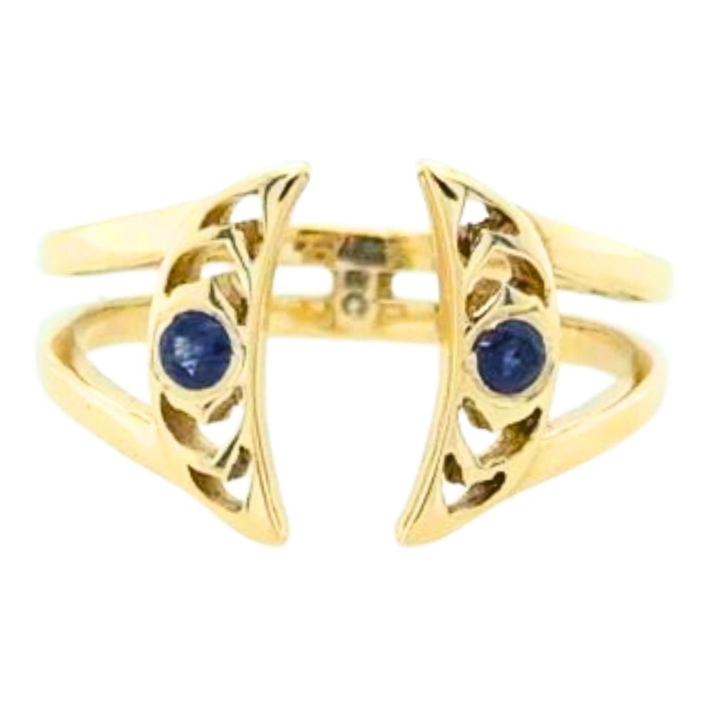 Sapphire Brass Celestial Dance Ring