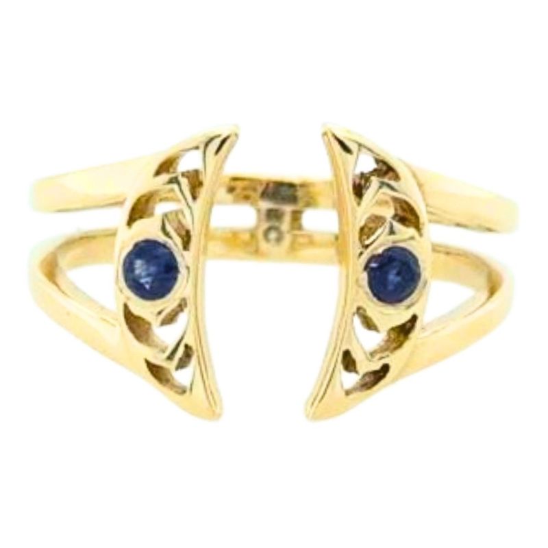 Sapphire Brass Celestial Dance Ring