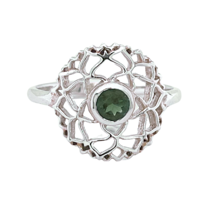 Moldavite Crown Chakra Ring