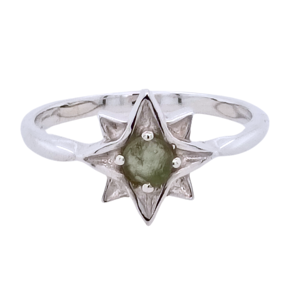 Moldavite North Star Ring