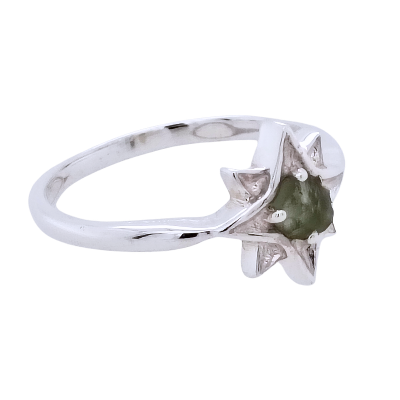 Moldavite North Star Ring