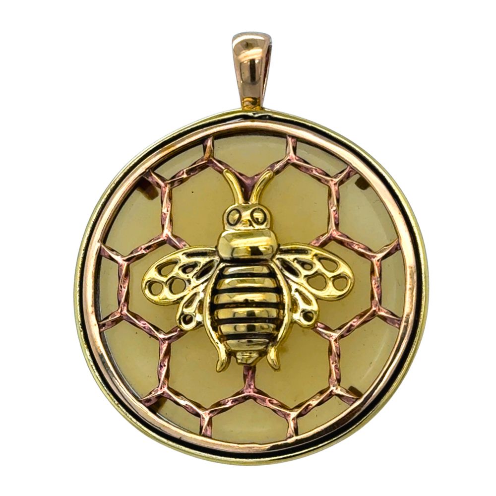 Brass Copper Honey Bee Pendant