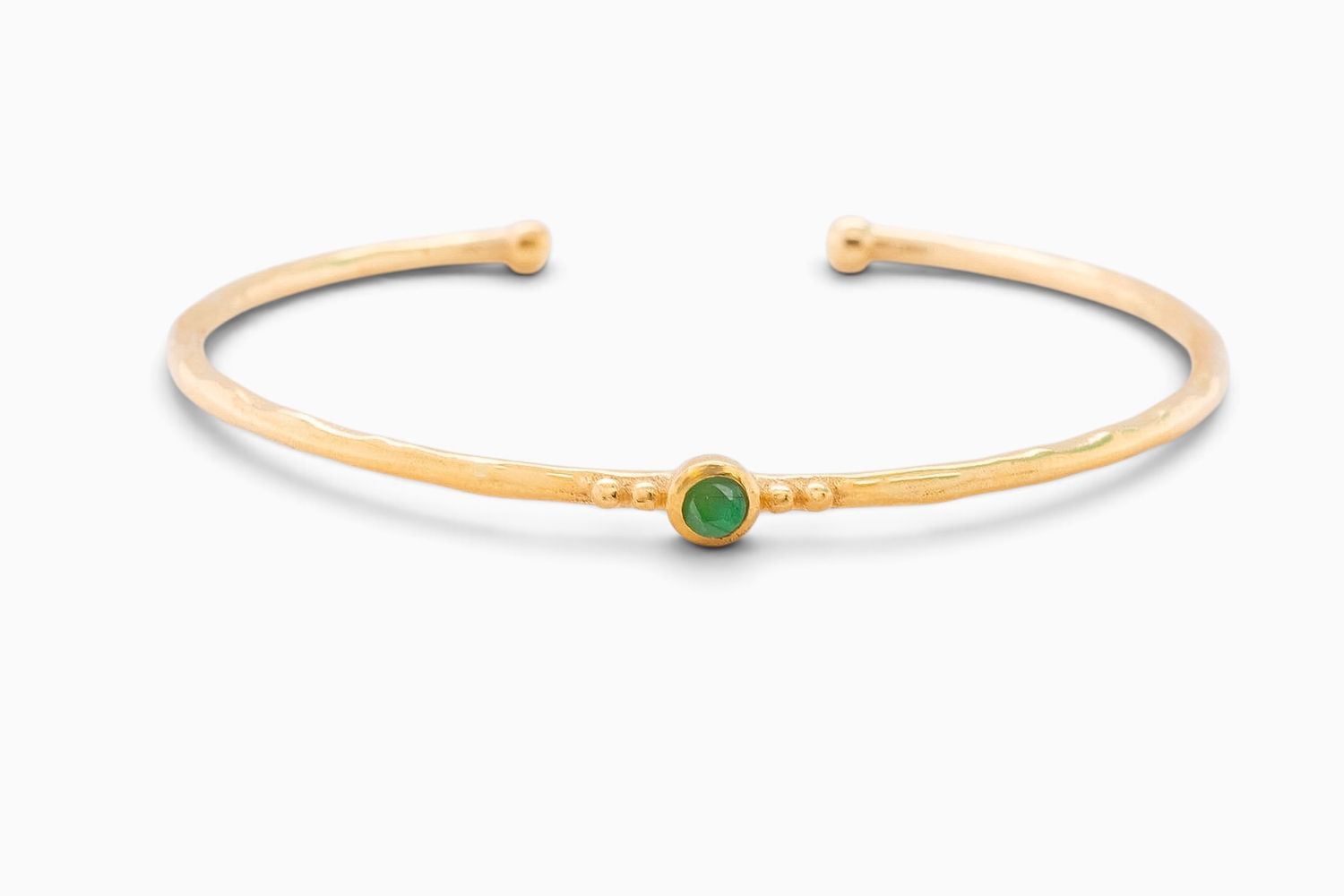 Sweet Tween Teen Bangles Golden, Stone: Emerald