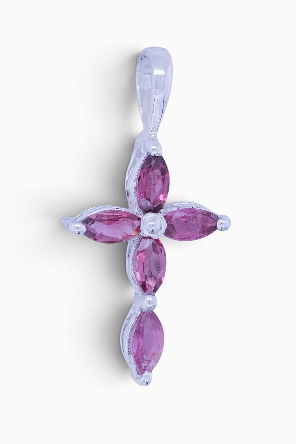 Pink Tourmaline Inspirational Cross Pendant