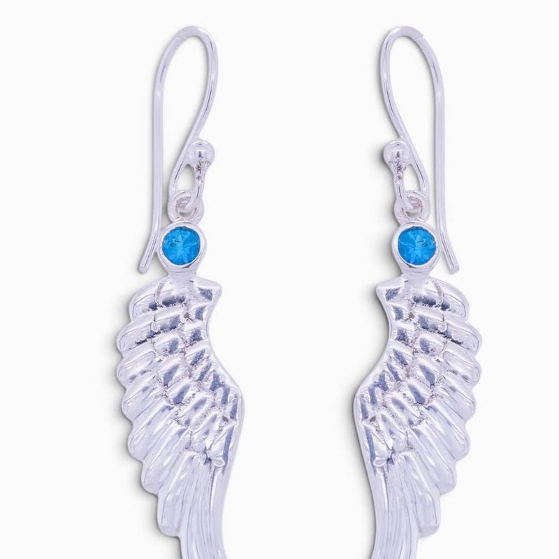 Bllue Apatite Sweet Angel Wing Earrings