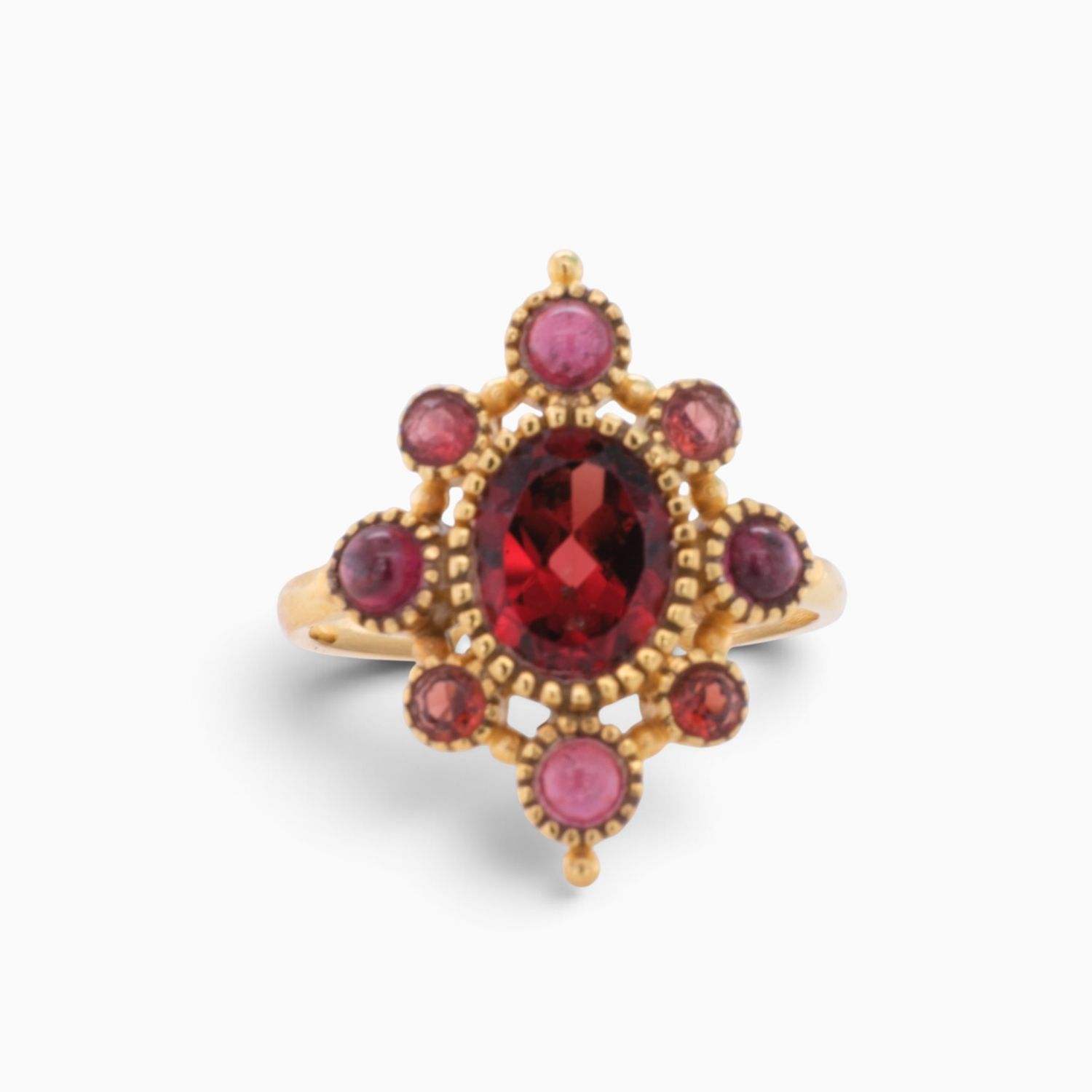 Garnet Vanity Heirloom Ring, Ring Size: Size 6
