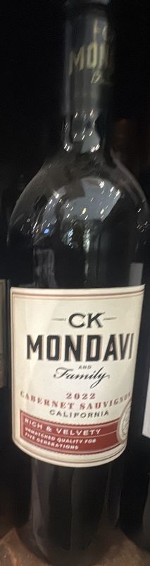 Ck Mondavi Cabernet Sauvignon