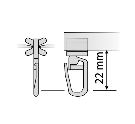 Gardinen Gleiter mit Faltenhaken für 6 mm Aluschiene Köln Bonn