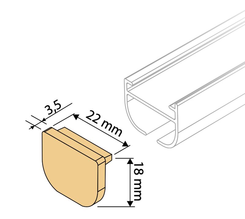 Gardinen Endkappe für 6 mm Aluschiene Köln Bonn