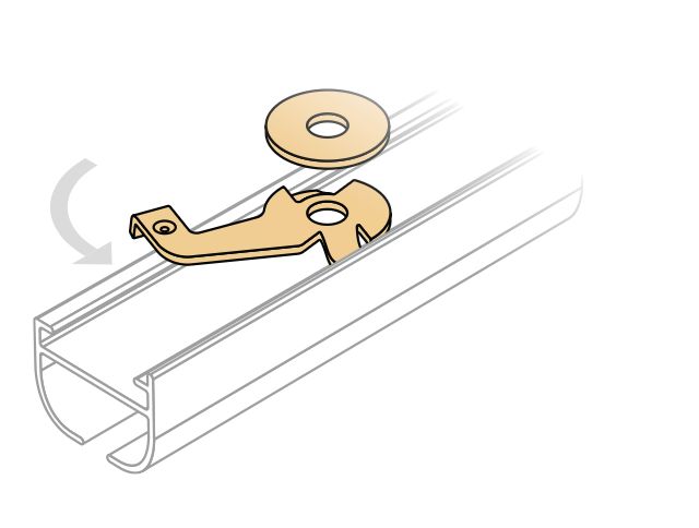 Gardinen Deckenspanner Metall für 6 mm Aluschiene köln Bonn