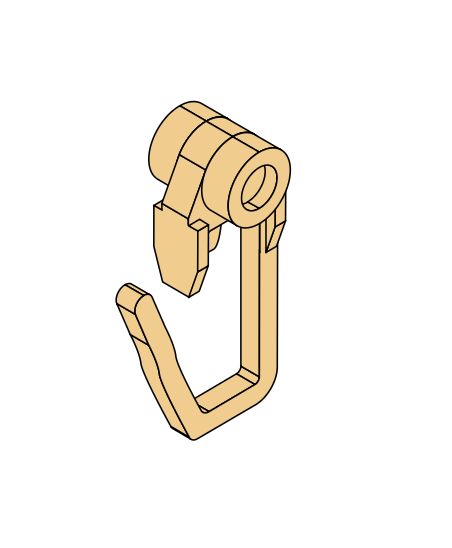 Gardinen A6 Objekt-Rolle mit Faltenhakenfür 6 mm Aluschiene Köln Bonn