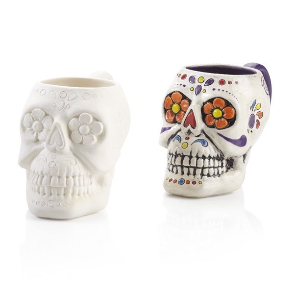 Sugar Skull Mug - 4.5H x 6.5W
