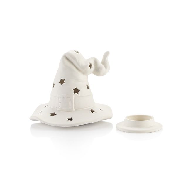 Witch Hat Lantern (Star Cutout) w Holder - 5H x 6W