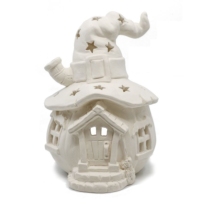 Witches Lair Lantern (Witch Hat Pumpkin House) - 7H x 4.75W