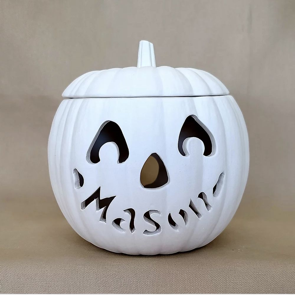 Personalized Pumpkin Lamp *PRE-ORDER*, Eye Shape: Happy, SIZE: Small