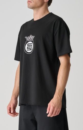 CROWN DOT SS TEE, Colour: BLACK, Season: 2025 SUM 1, Size: S