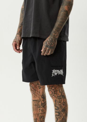 Heavy Petal - Cargo Baywatch Swim Short 18&quot; - Black