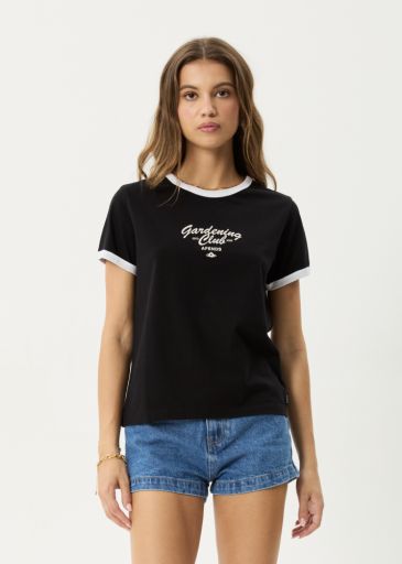 Gardening Club - Ringer  Tee - Black
