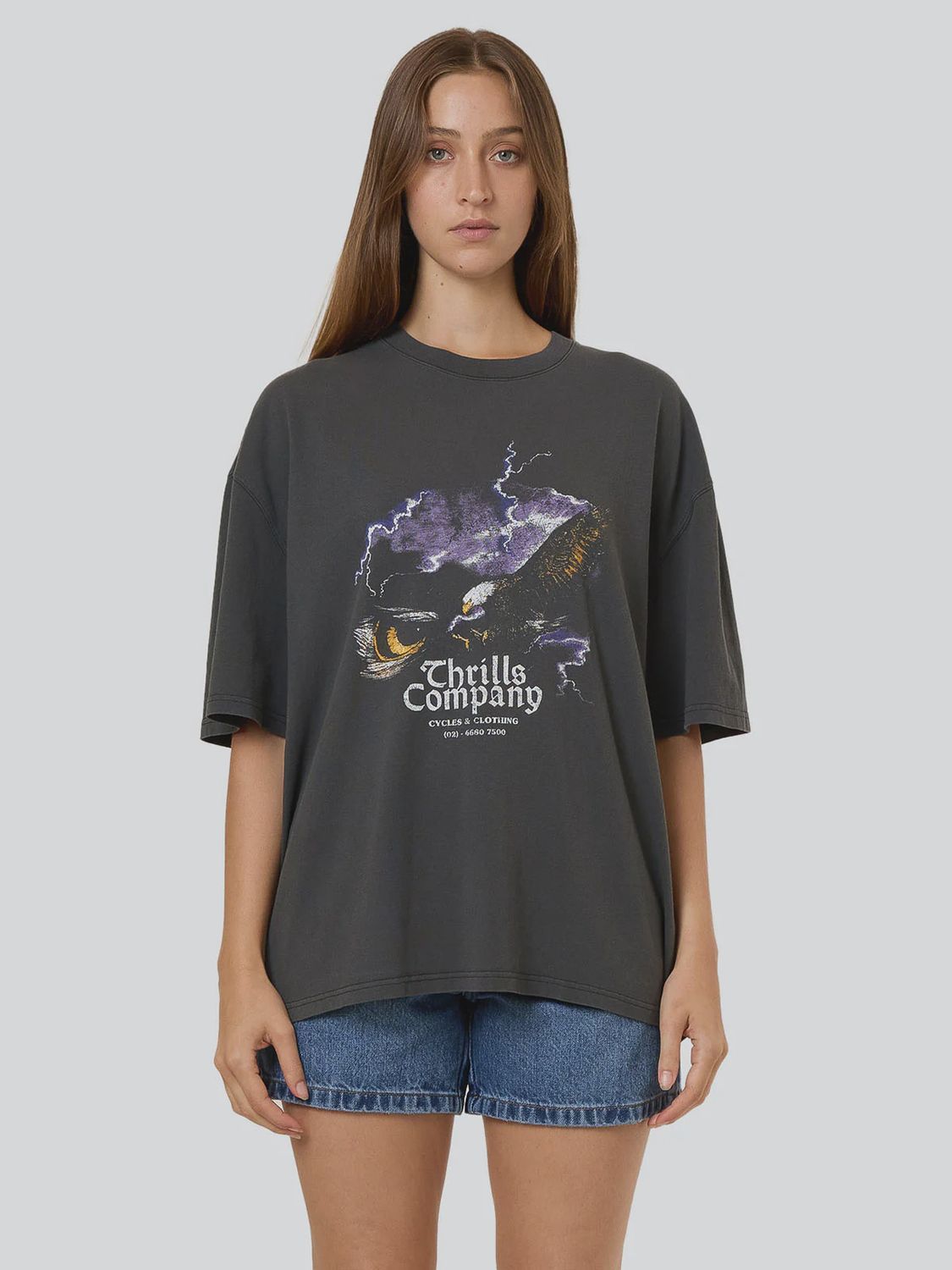 Flight Risk Oversized Tee, Colour: Merch Black, Size: 10