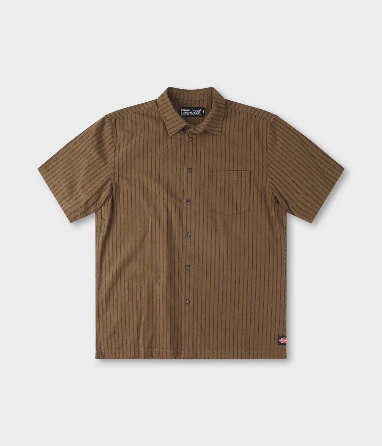 Reynolds Stripe SS Shirt, Colour: Bark, Size: S