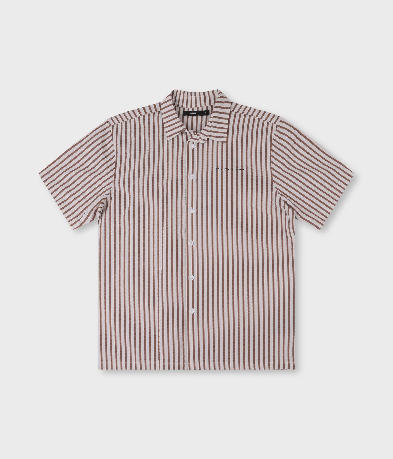Vivian Seersucker SS Shirt, Colour: Copper, Size: S