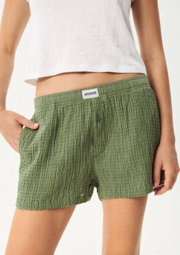 Focus - Seersucker Boxer Short - Oil Green