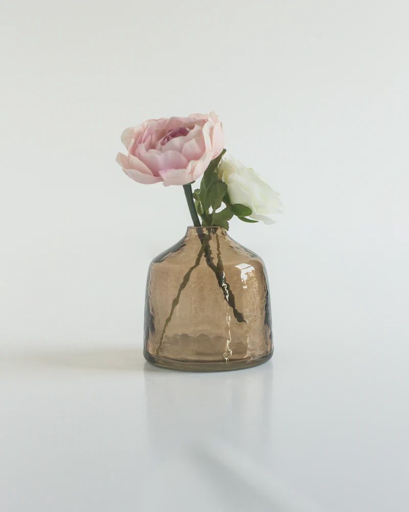 Bella Handblown Hammered Bud Vase, Colour: Smoke