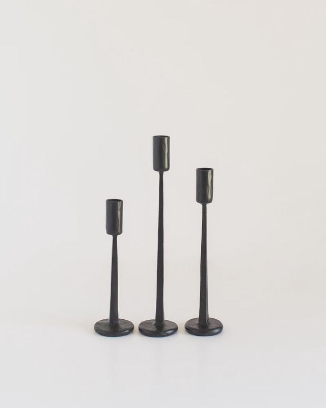 Dante Hand-Forged Iron Candle Stands | Set of 3