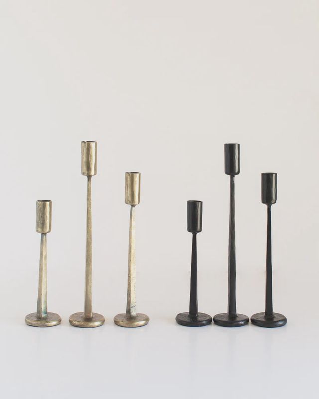 Dante Hand-Forged Iron Candle Stands | Set of 3