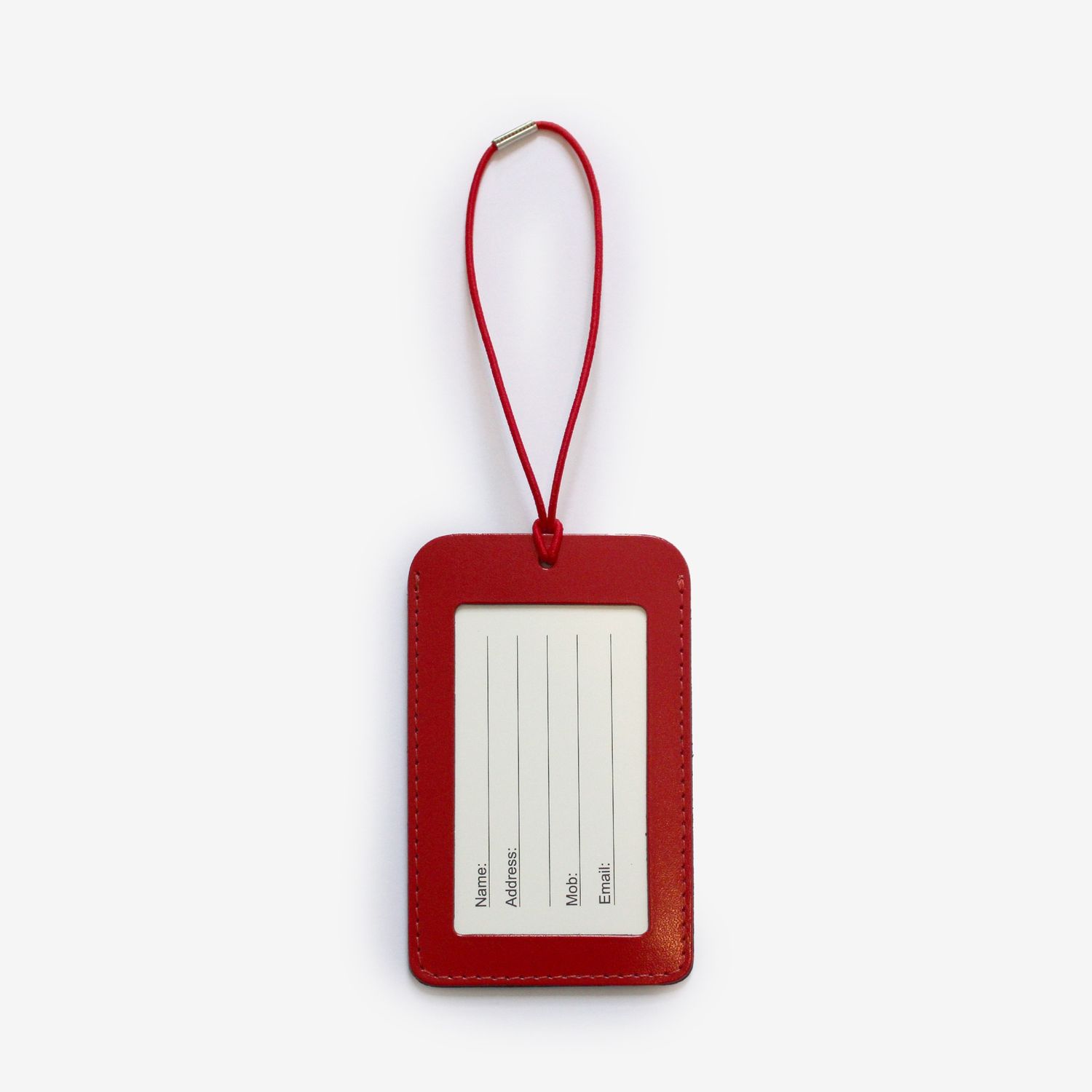 Eco Leather Luggage Tag, Colour: Red
