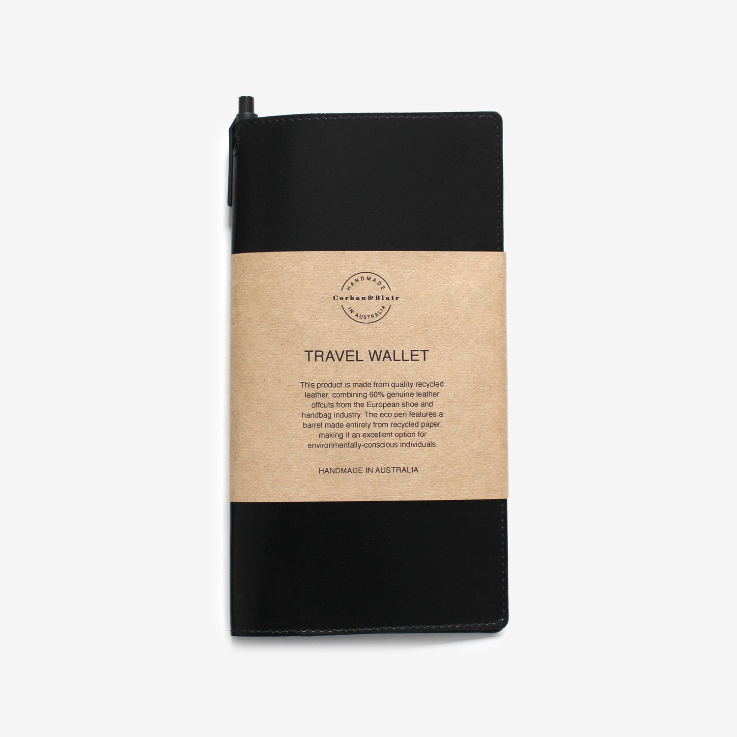 Eco Leather Travel Wallet, Colour: Black