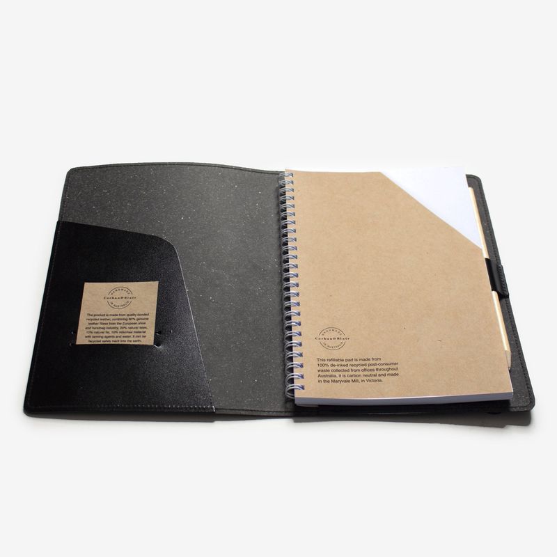 A5 Eco Leather Journal  Natural Black