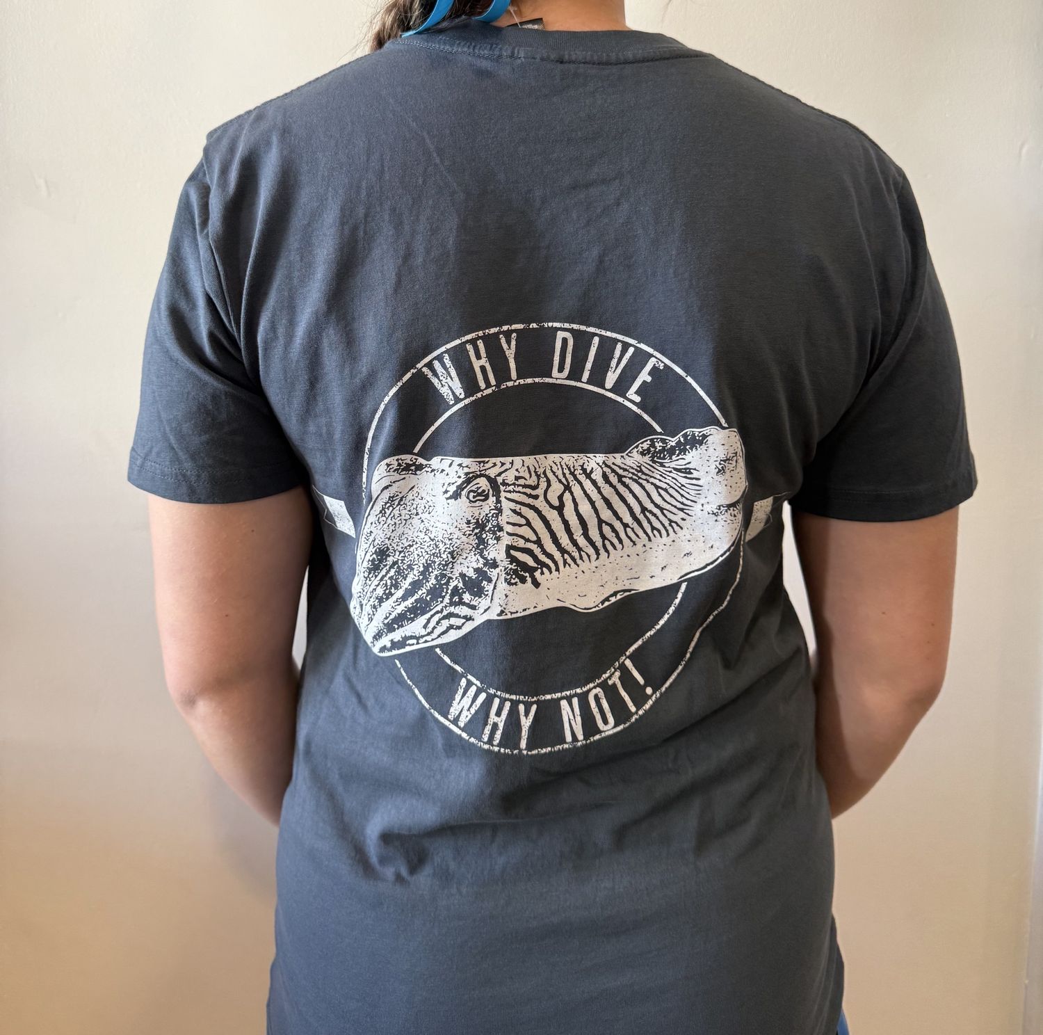 Why Dive Why Not T-Shirt - Navy Blue, Size: XS