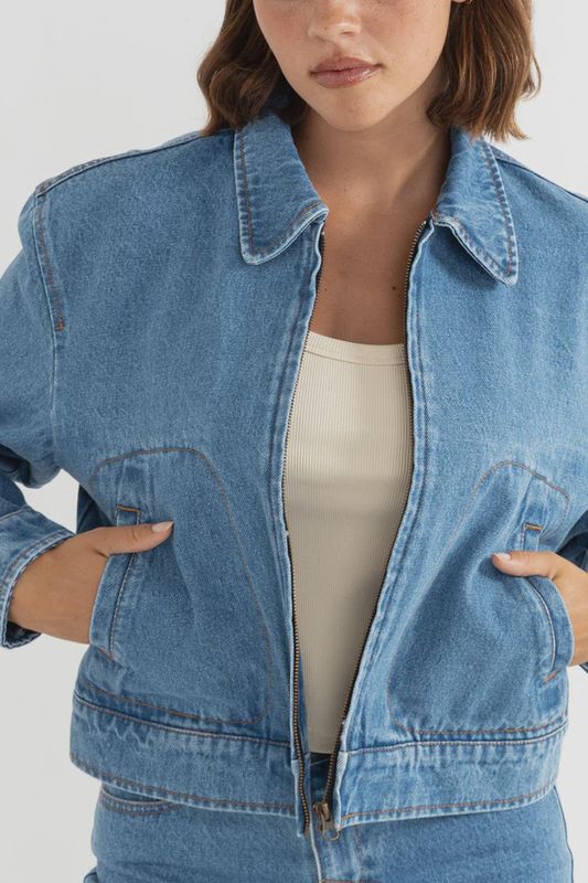 Wave Washed Denim Shop Jacket