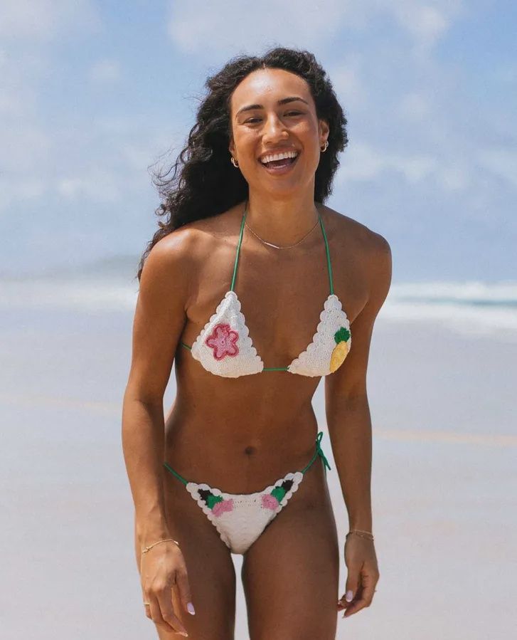 Luau Crochet Sliding Triangle Bikini Top