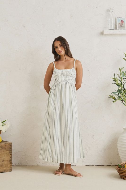 Mallorca Stripe Midi Dress