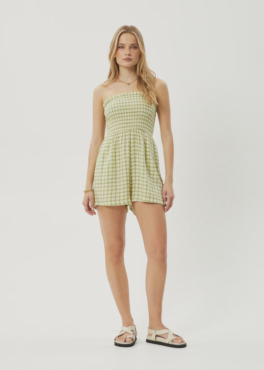 Darcy Hemp Check Playsuit