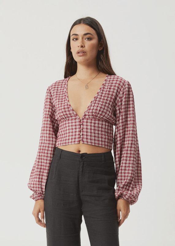 Base Hemp Seersucker Long Sleeve Top