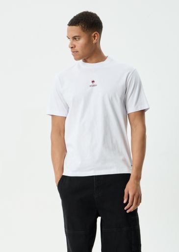 Burnin - Recycled Retro Fit Tee - White, Size: XS