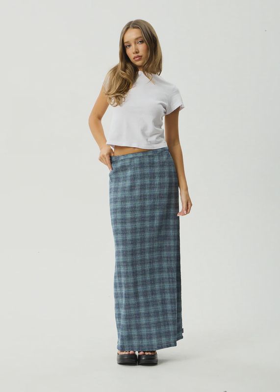 Position Hemp Seersucker Maxi Skirt