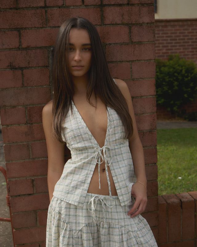 Legacy - Seersucker Sleeveless Top - Boa Check