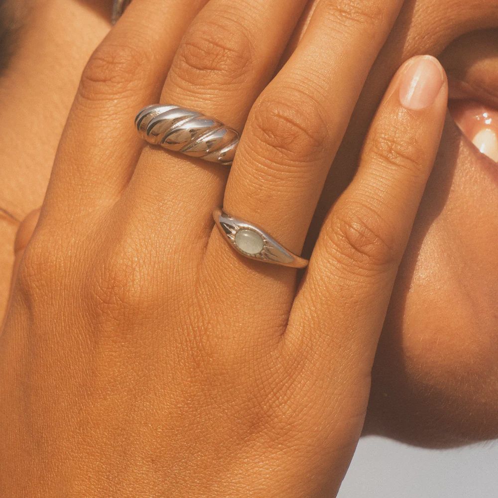 OASIS RING  (H), Colour: Silver, Size: Size 6