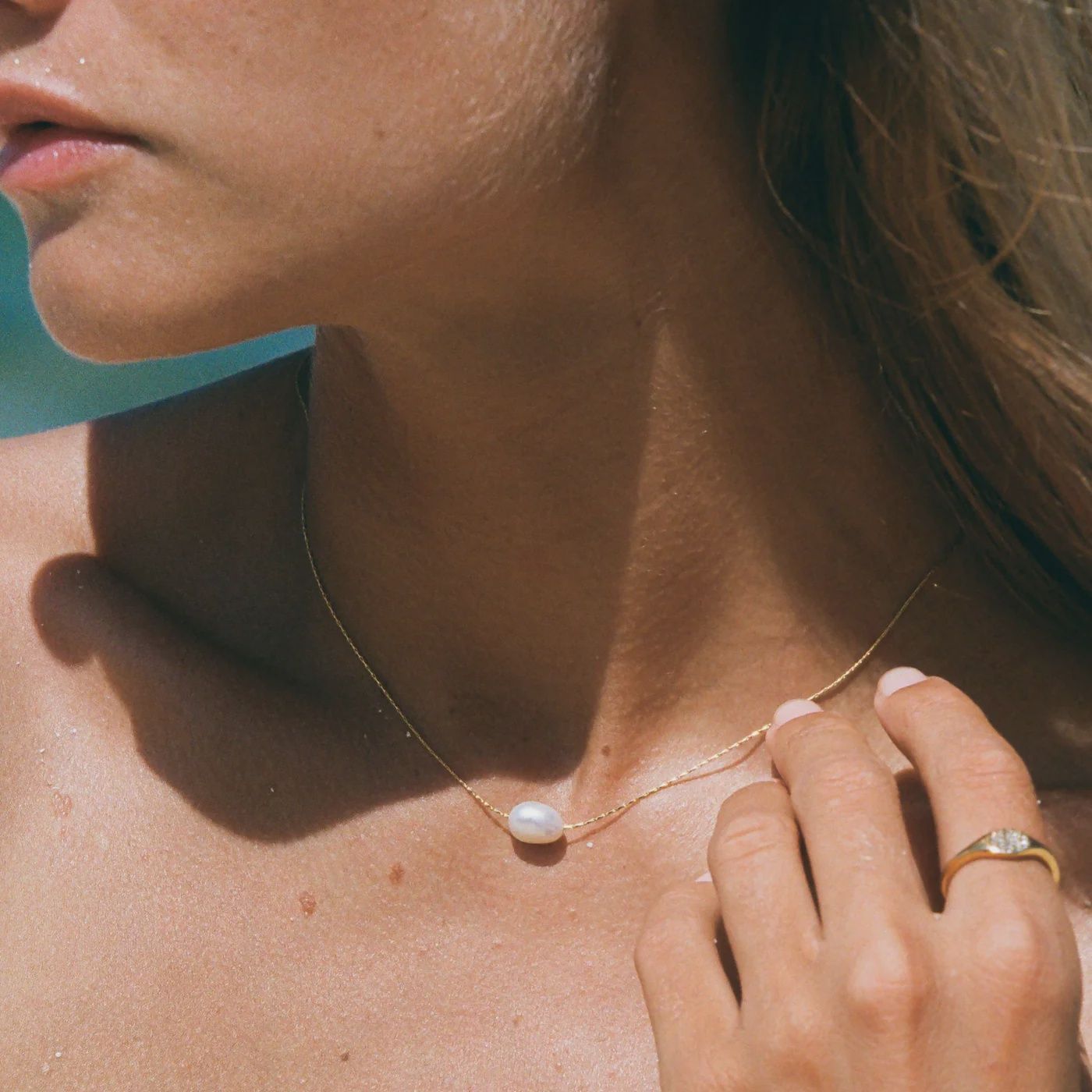 Baroque Pearl Choker, Colour: Gold