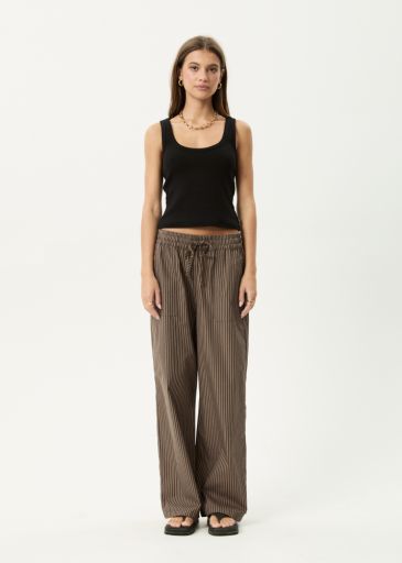 Cyrus - Wide Leg Pant - Coffee Stripe