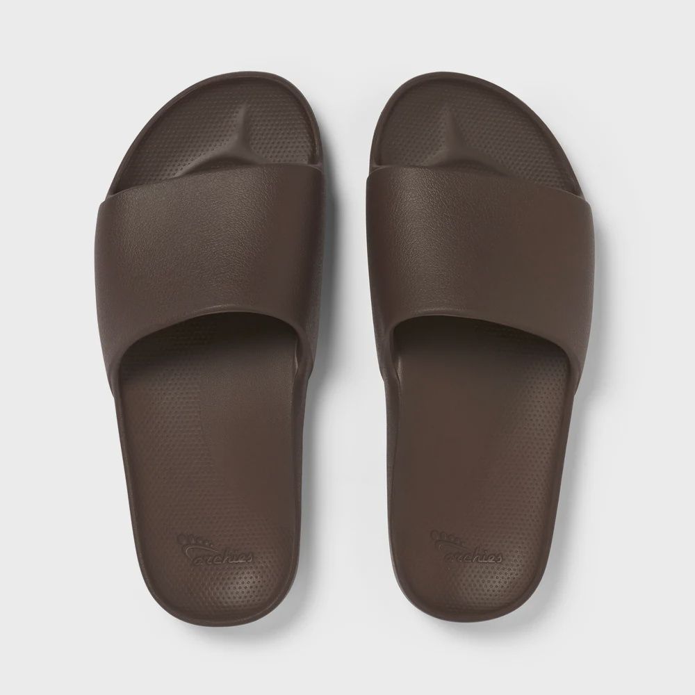 Brown Arch Support Slides, Size: M/4 W/5
