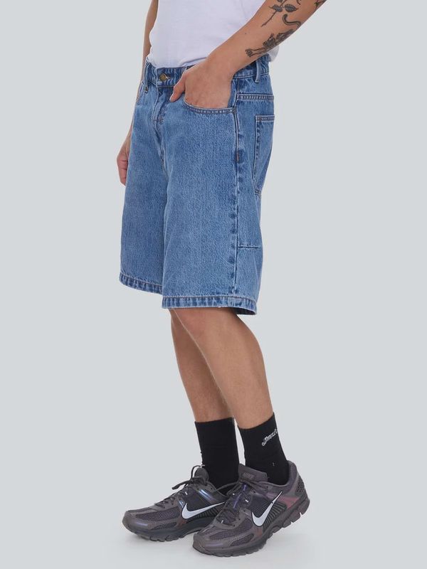 Mid Slacker Relaxed Long Denim Short - Deep Vintage Blue