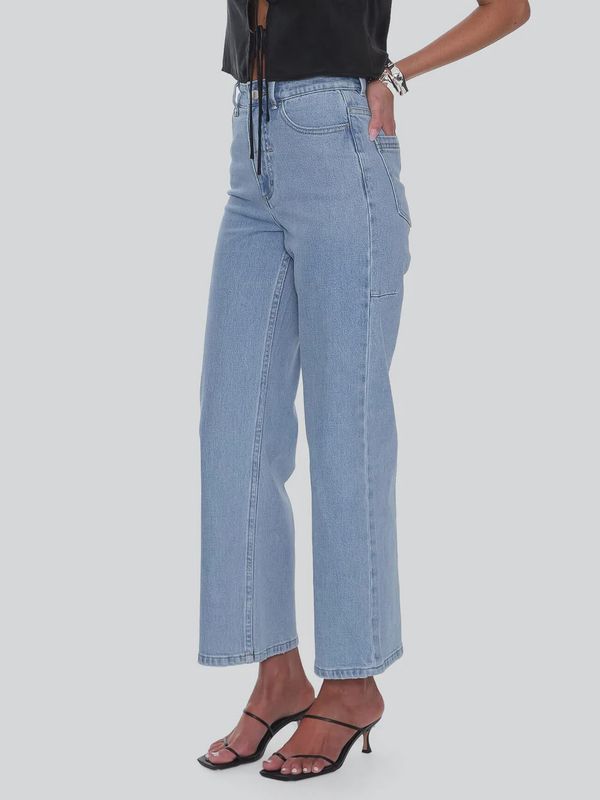 Holly High Rise Stretch Wide Jean - Ageless Blue