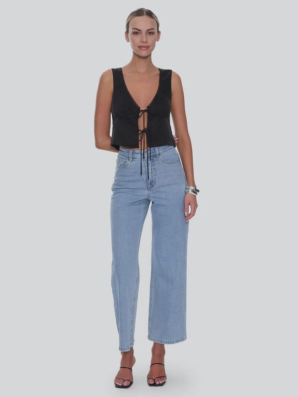 Holly High Rise Stretch Wide Jean - Ageless Blue