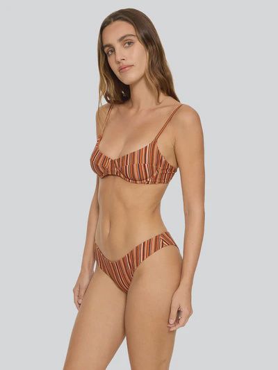 Aftersun Stripe Underwire Bikini Top - Burnt Orange