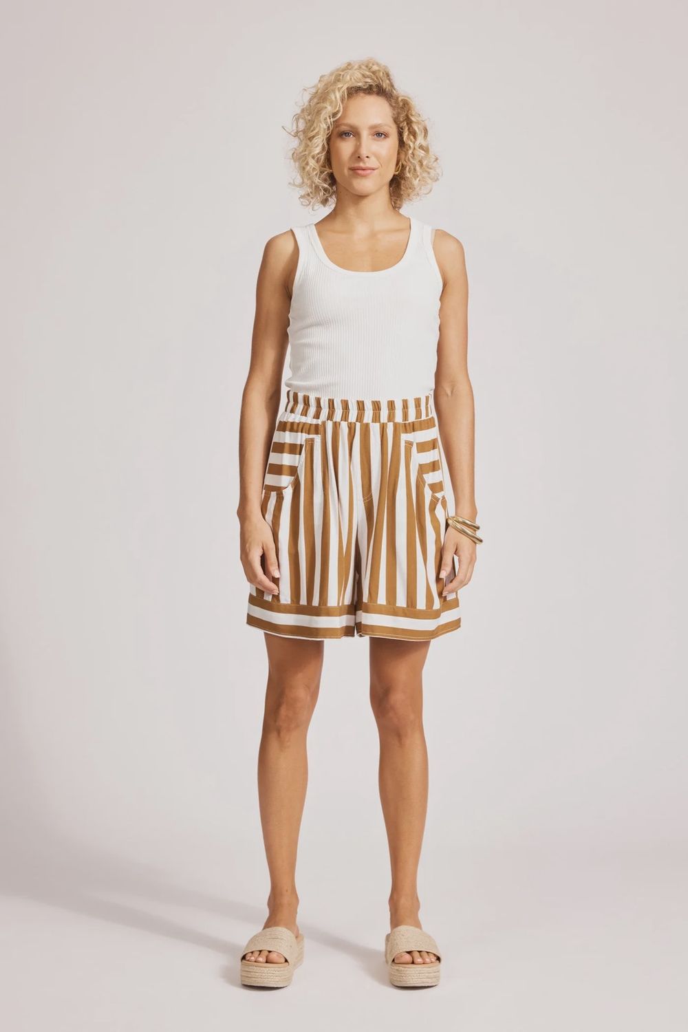 Treville Stripe Short - Caramel